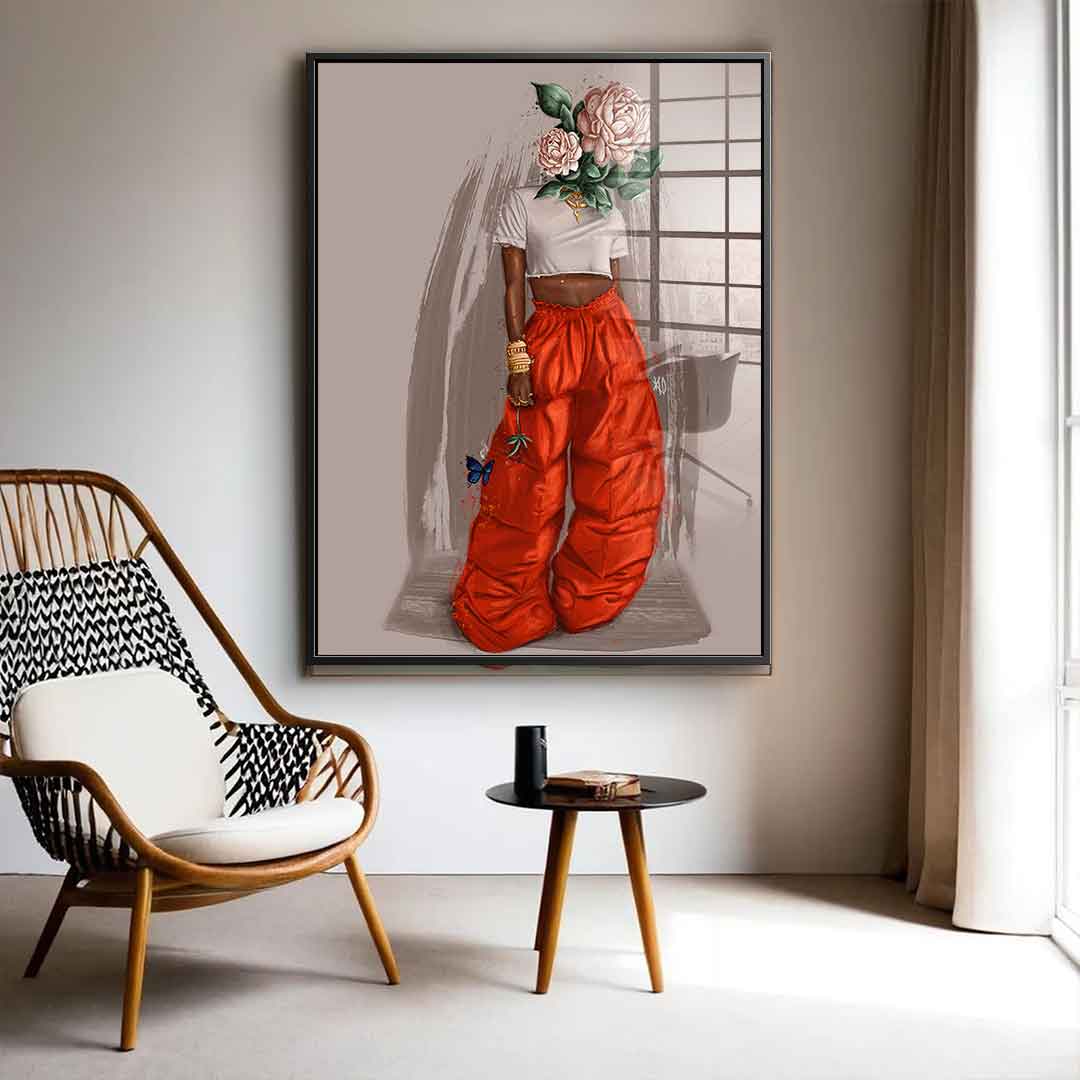 Beige Flower Head - Acrylglas