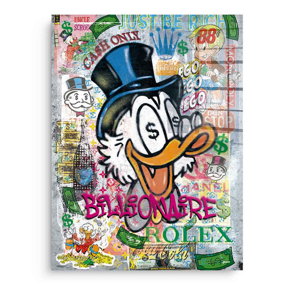 Billionaire Scrooge als Acrylglasbild – Pop Art Wandbild von DOTCOMCANVAS®