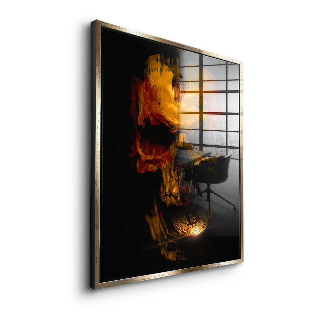 Bitcoin Skull - Acrylglas