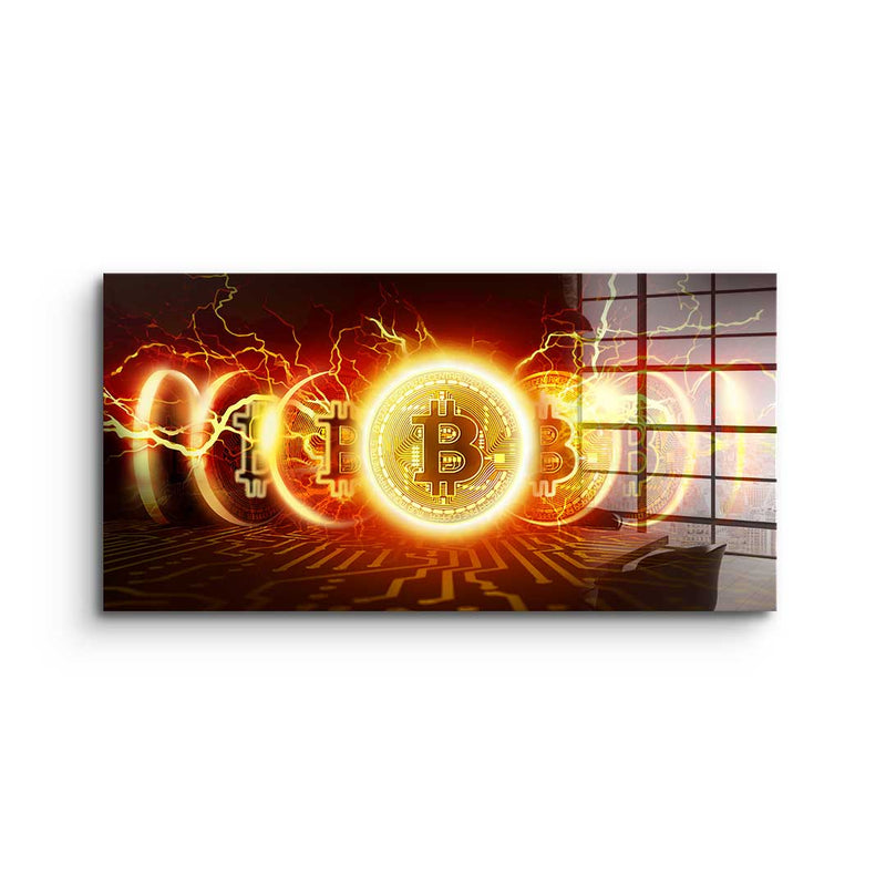 Bitcoin Fire Explosion - Acrylglas