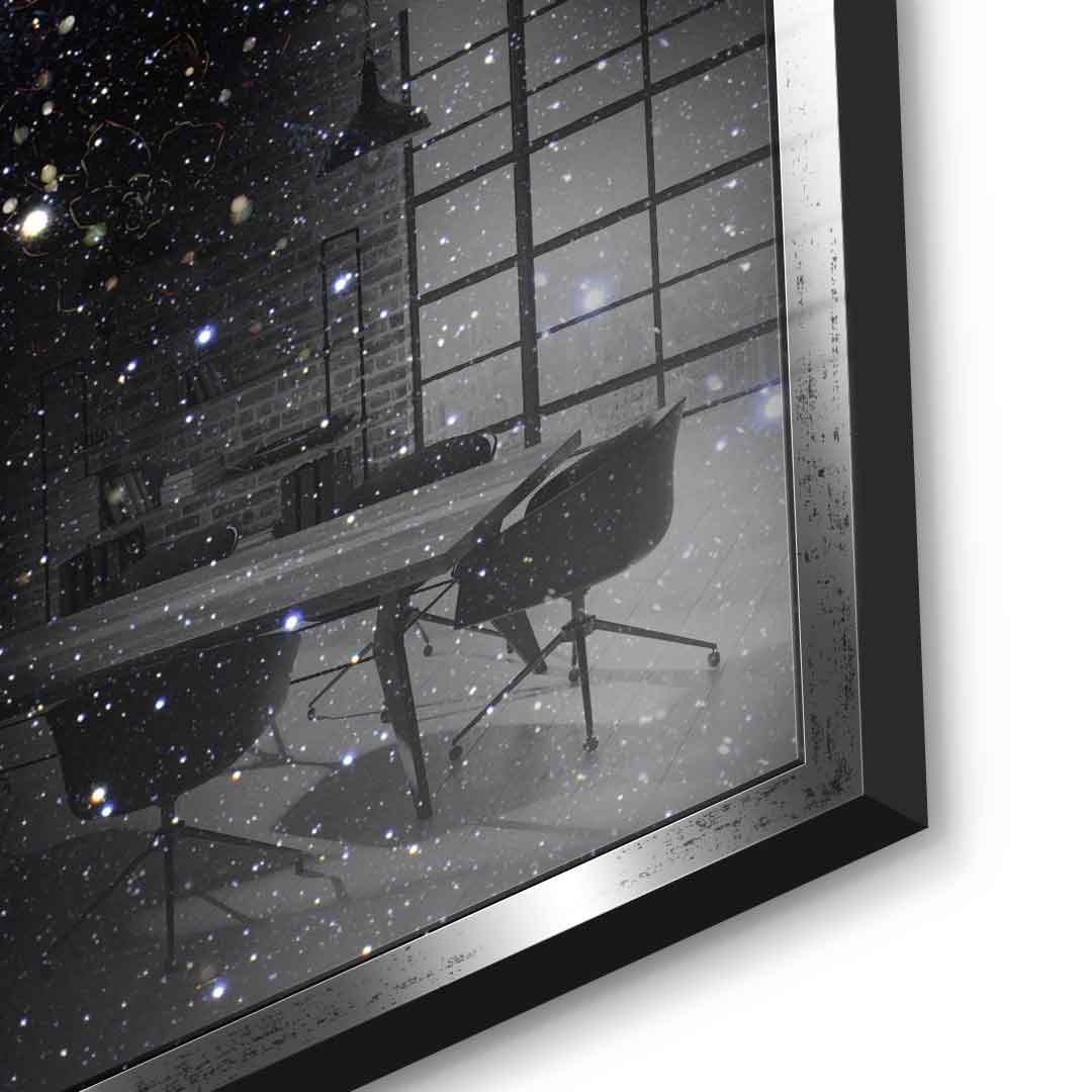 Black Flower Skull - Acrylic glass