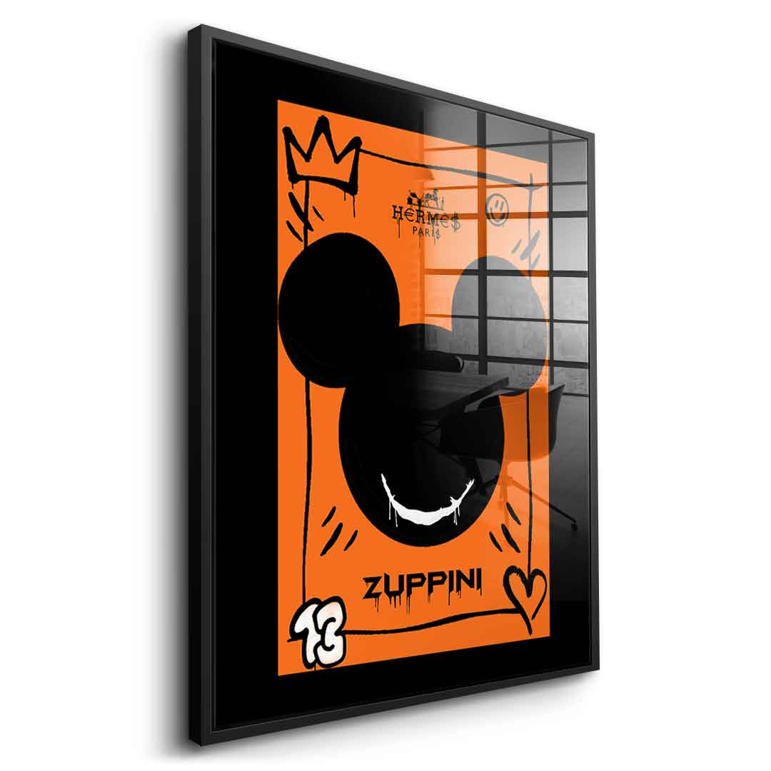 Black & Orange Mickey - Acrylglas