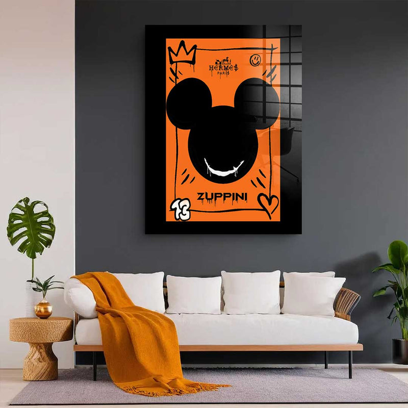 Black & Orange Mickey - Acrylglas