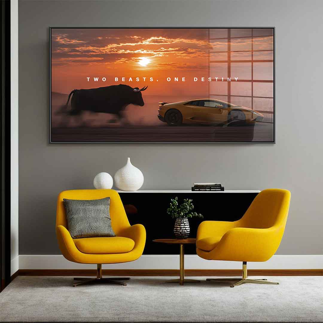 Two Beasts (Lambo) - acrylic glass