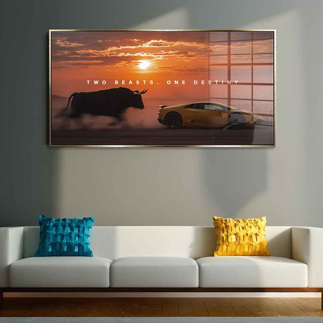 Two Beasts (Lambo) - acrylic glass