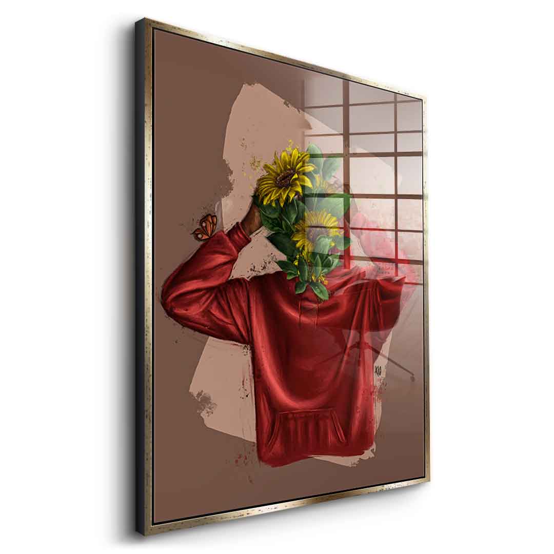 Brown Flower Head - Acrylic glass