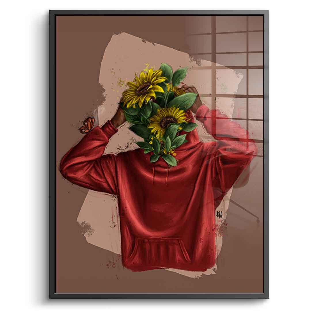 Brown Flower Head - Acrylic glass