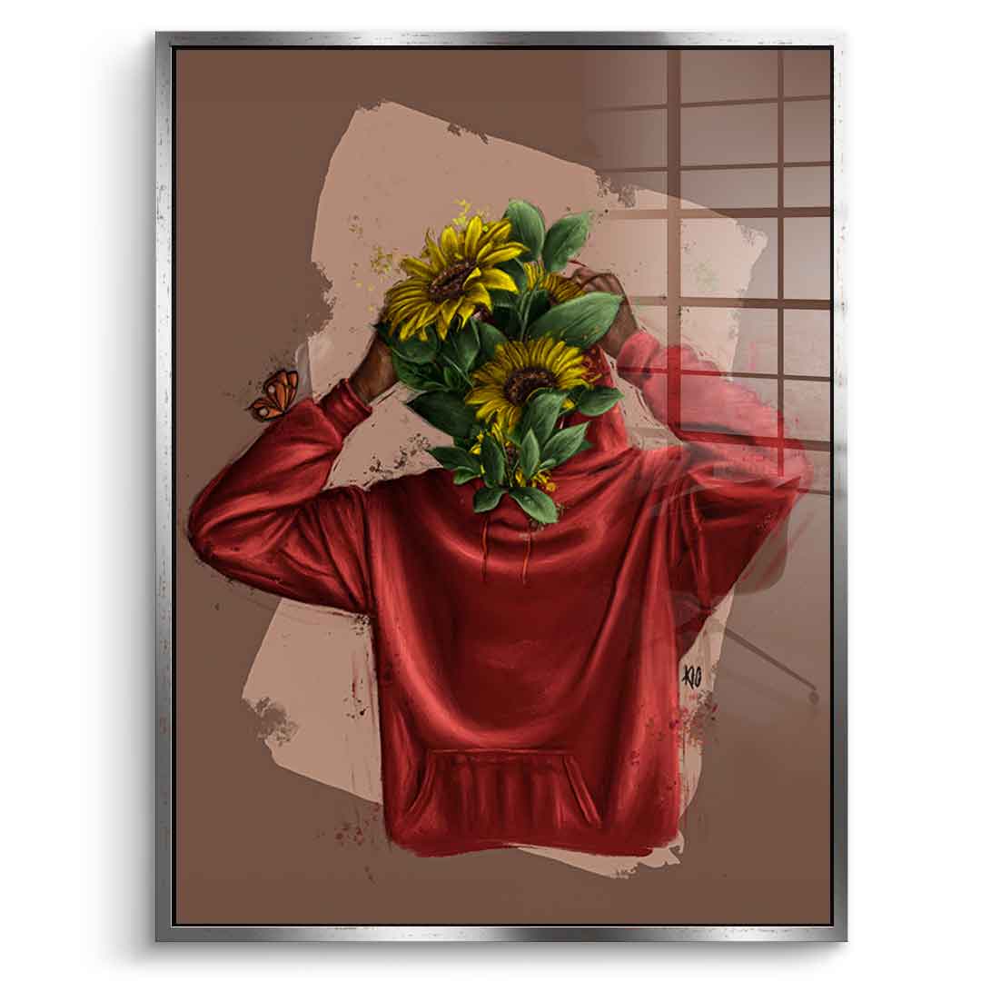 Brown Flower Head - Acrylic glass