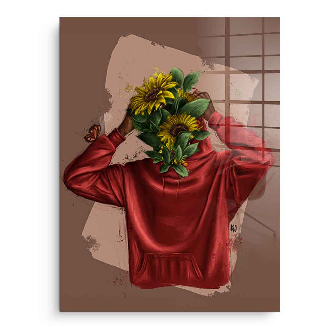 Brown Flower Head - Acrylic glass
