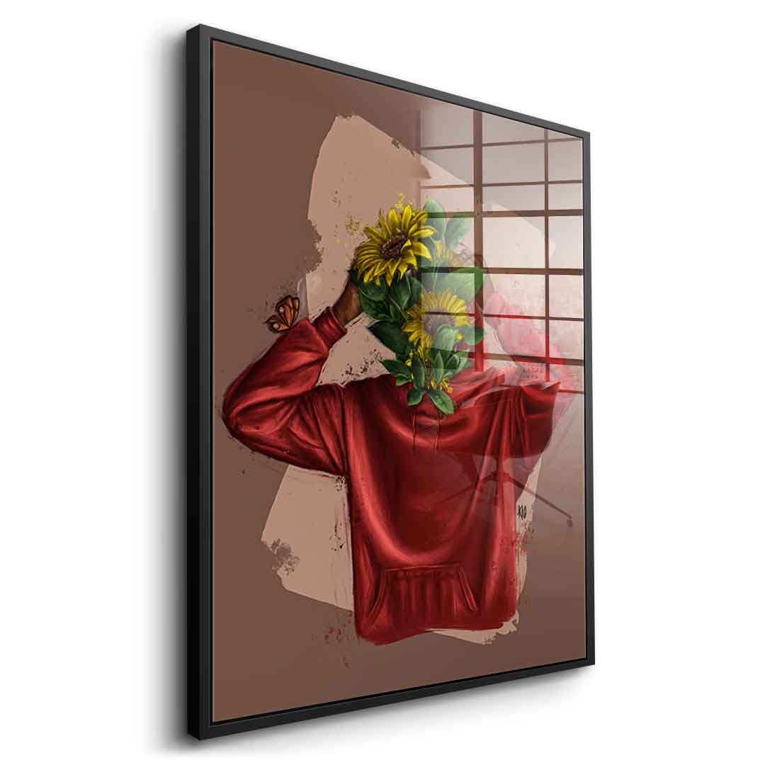 Brown Flower Head - Acrylic glass