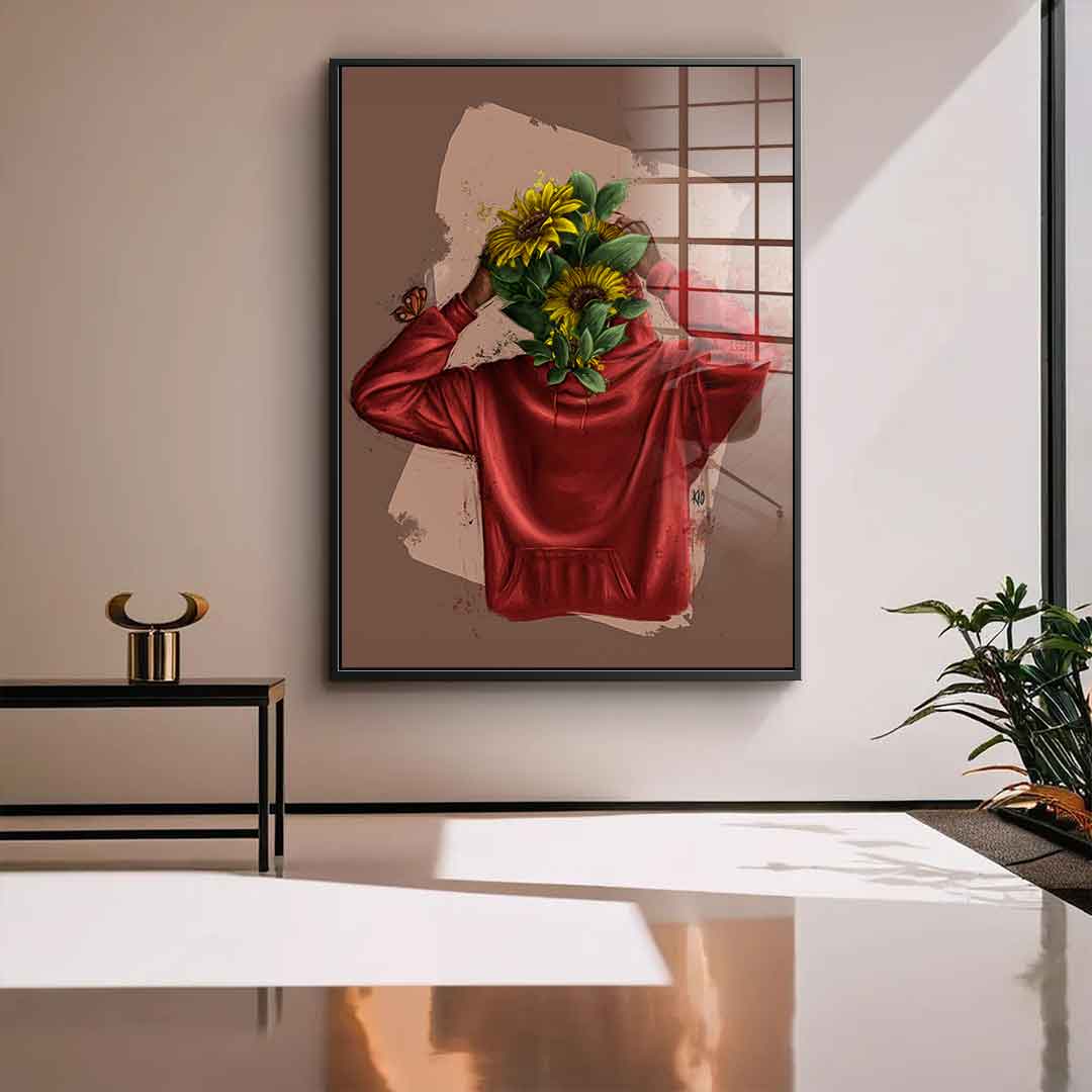 Brown Flower Head - Acrylic glass