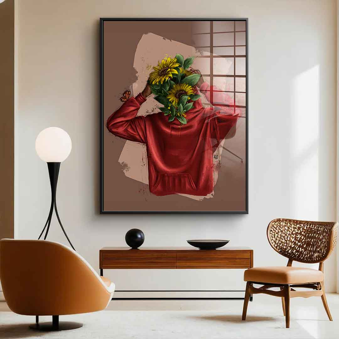 Brown Flower Head - Acrylic glass