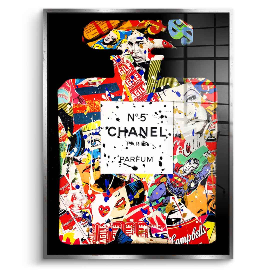 Acrylic glass print Chanel N°5 Perfume Pop Art portrait wall art