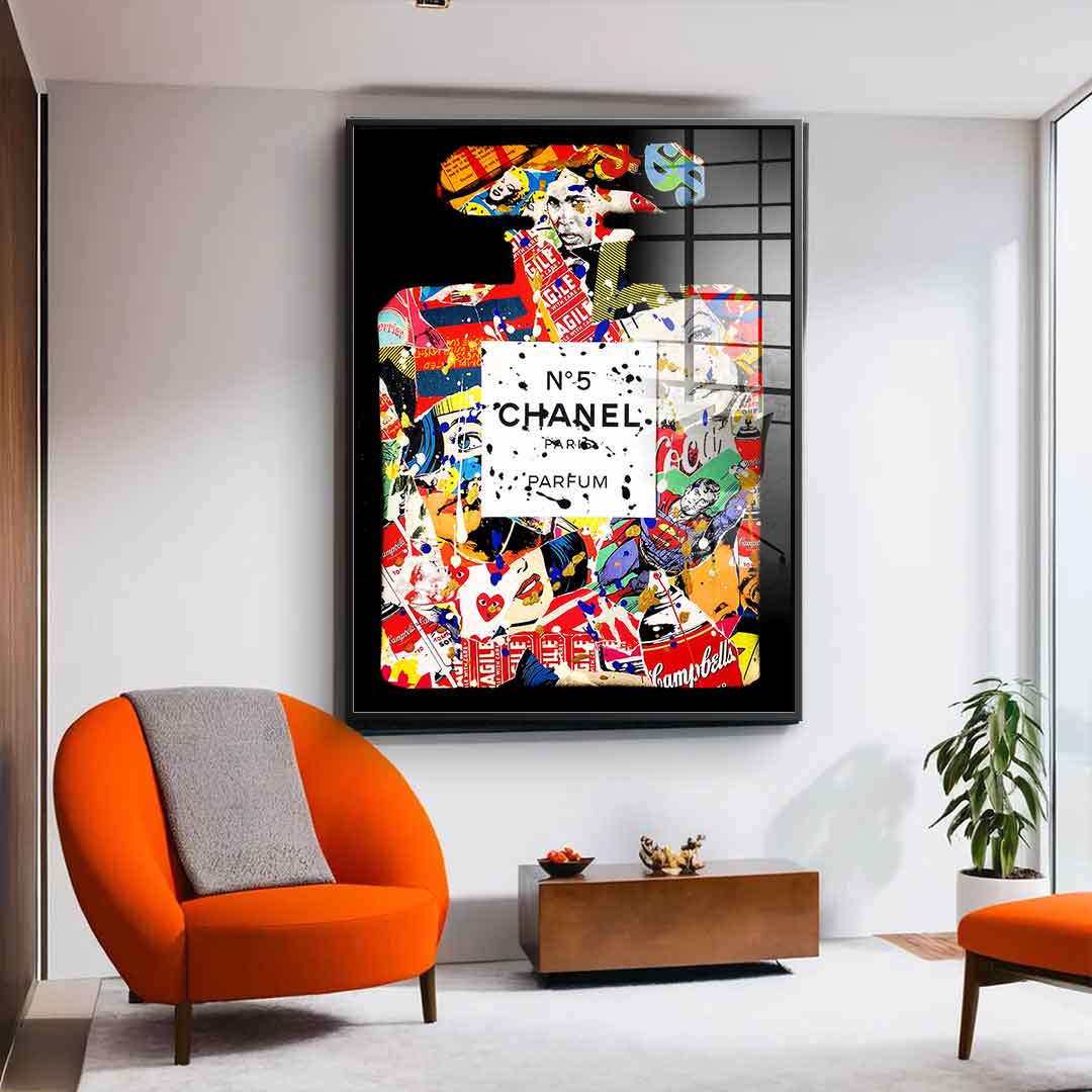 Acrylic glass print Chanel N°5 Perfume Pop Art portrait wall art