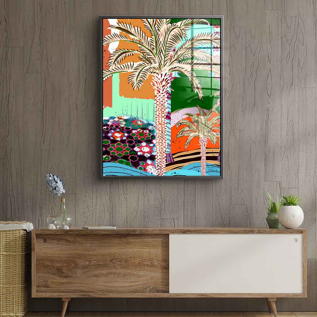 Colorful Palm Tree - Acrylglas