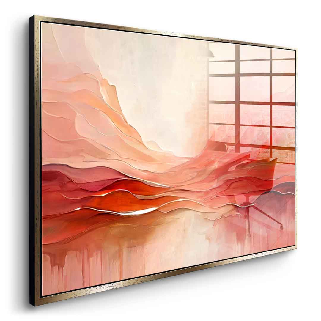 Crimson Peaks And Coral Valleys - acrylic glass