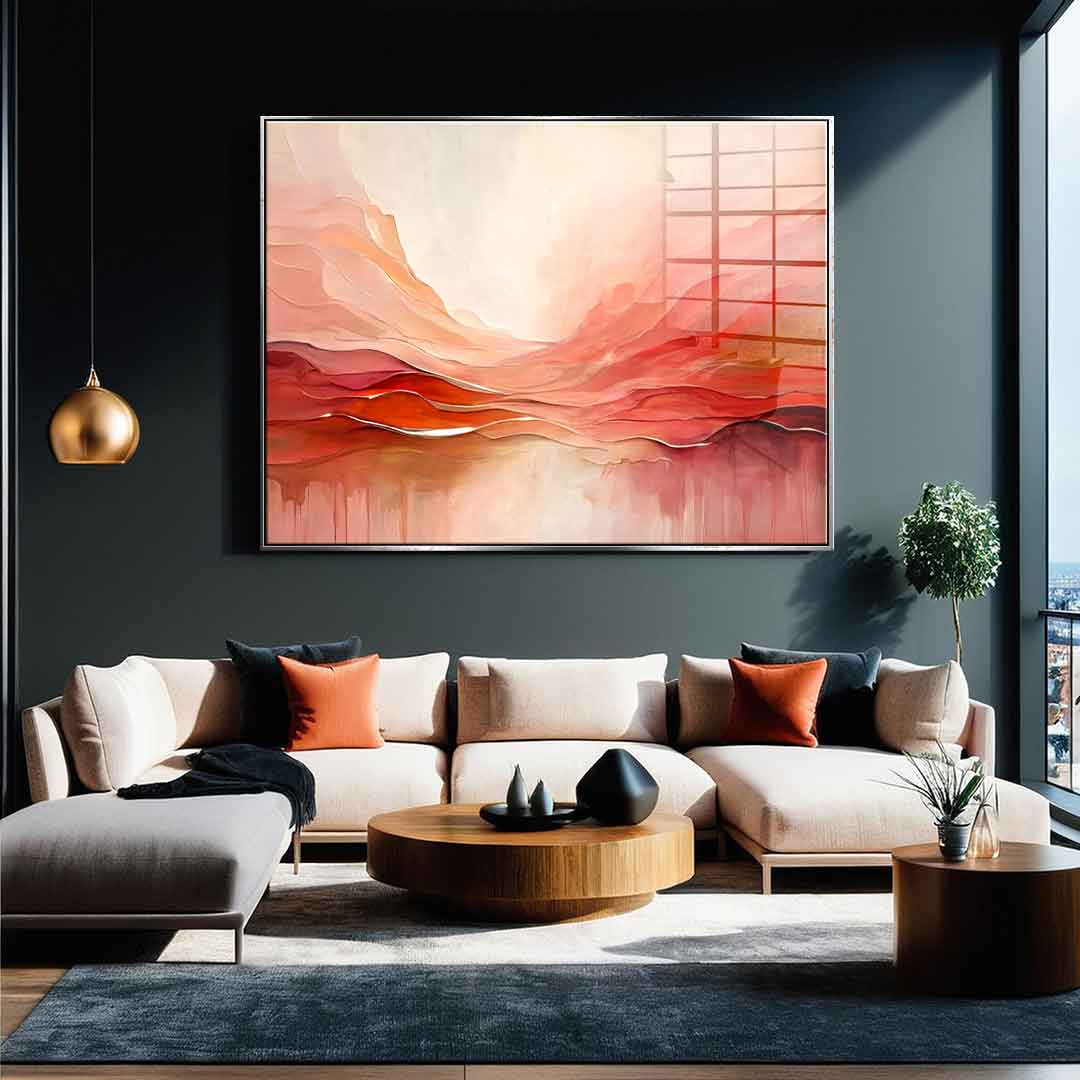 Crimson Peaks And Coral Valleys - Acrylglas