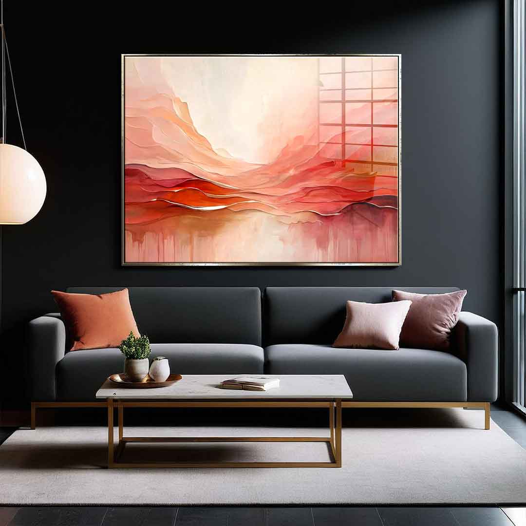 Crimson Peaks And Coral Valleys - acrylic glass