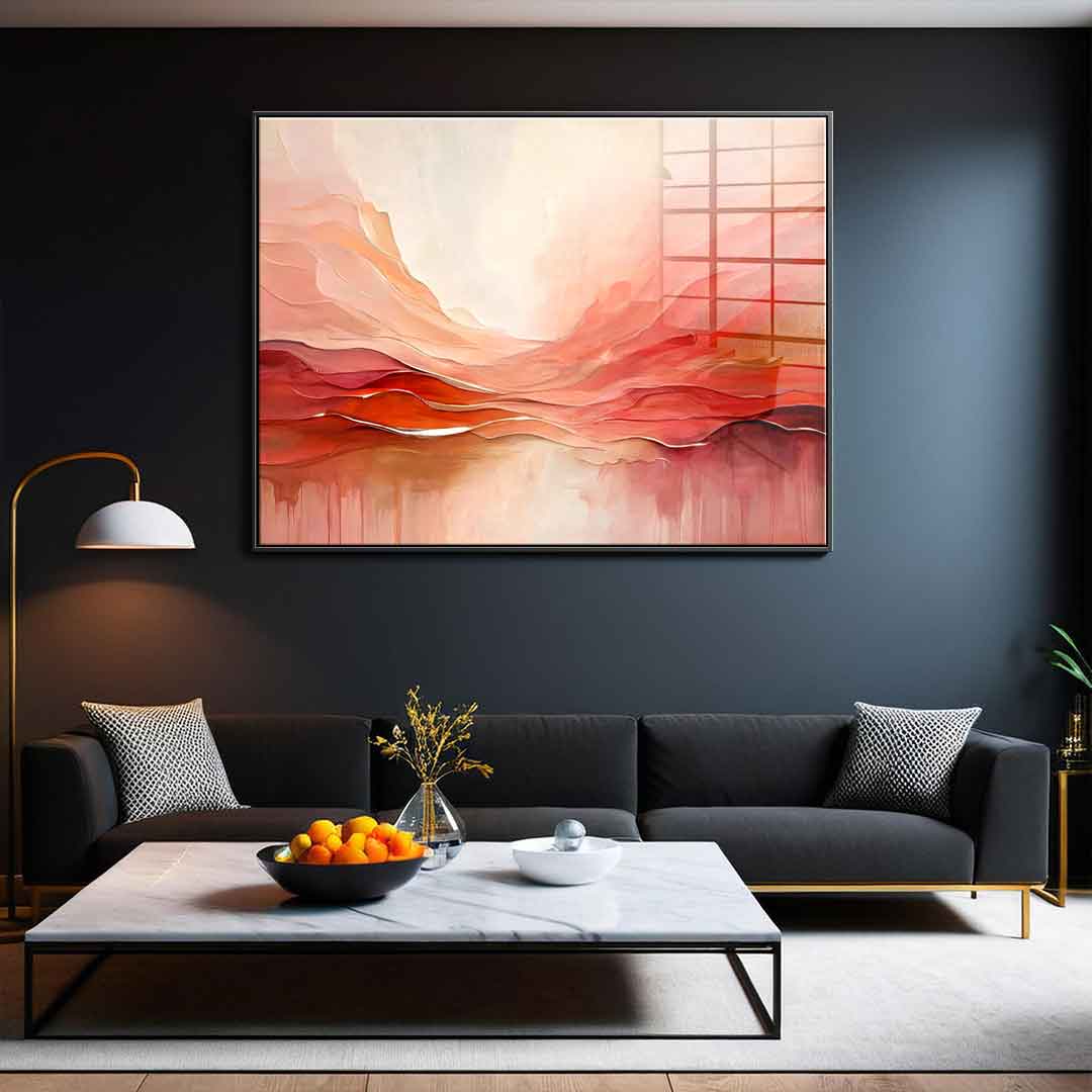 Crimson Peaks And Coral Valleys - Acrylglas