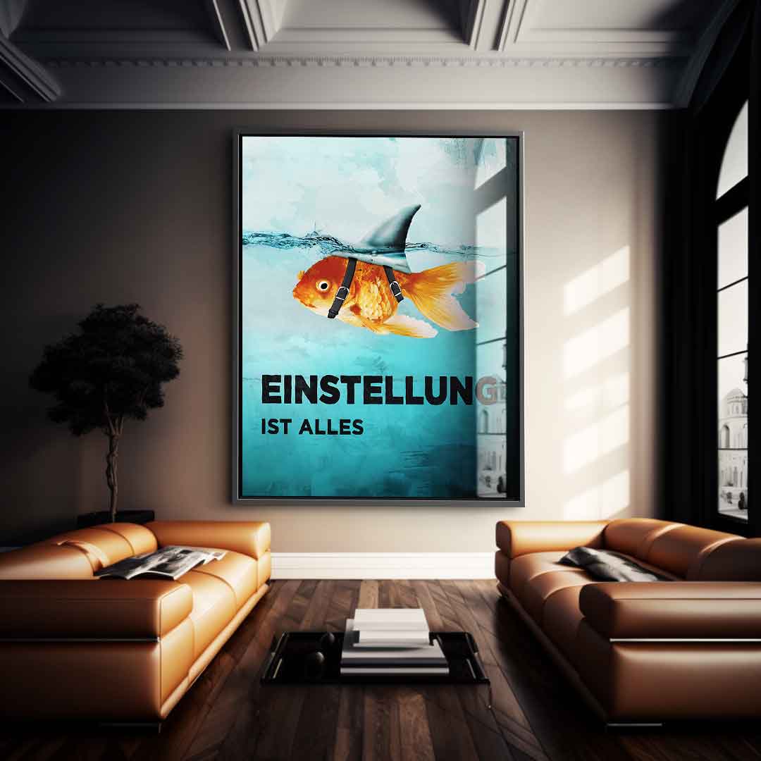 Mindset is everything #Goldfish - Acrylic glass