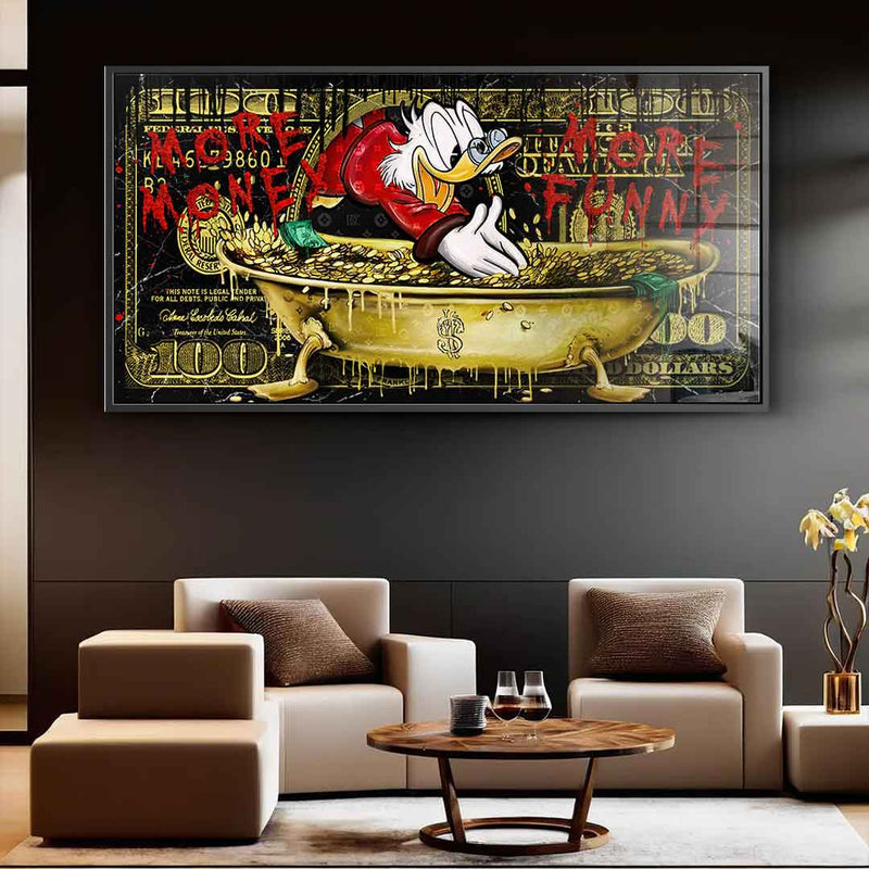 MORE MONEY DUCK - acrylic glass