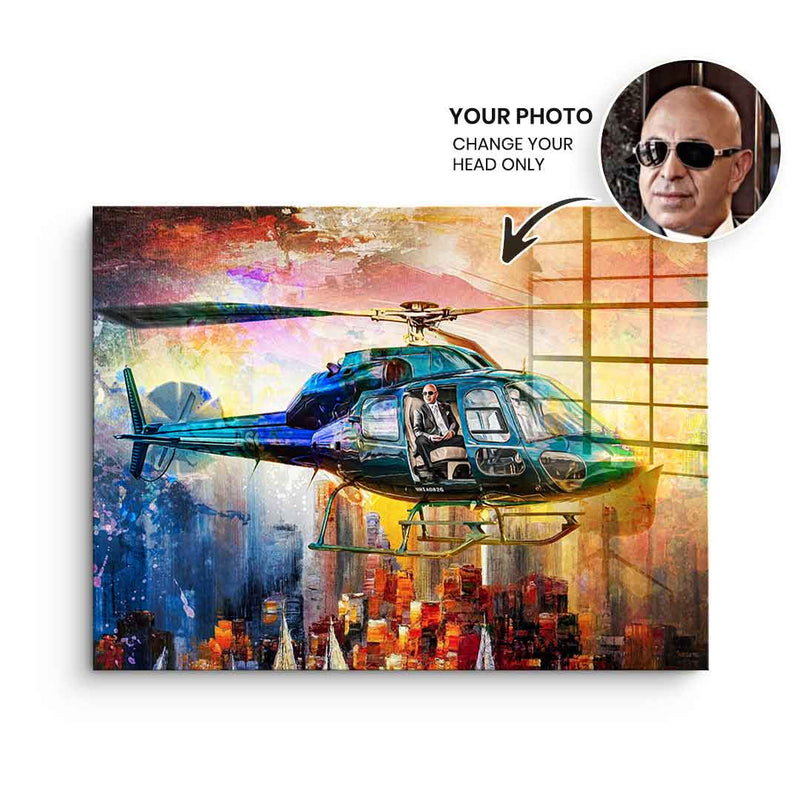 Helicopter Flight - Acrylglas - personalisierbar