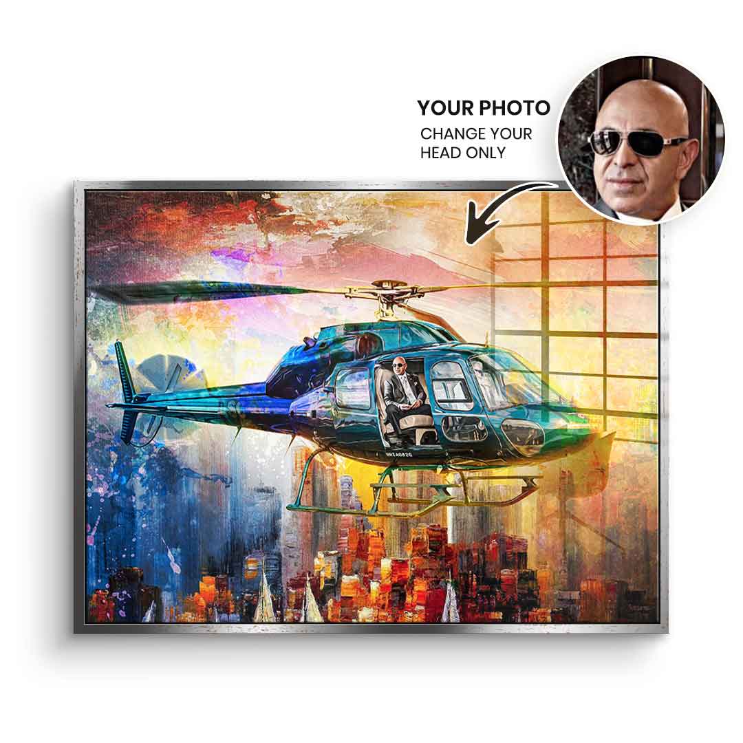 Helicopter Flight - Acrylic Glass - Customizable