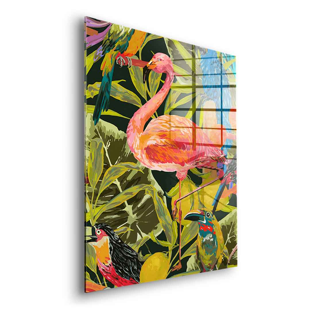 Jungle flamingo - acrylic glass