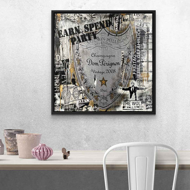 Earn. Spend. Party. - Acrylic glass