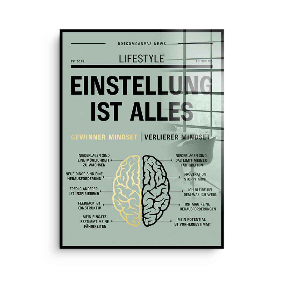 Growth mindset versus fixed mindset - acrylic glass – front