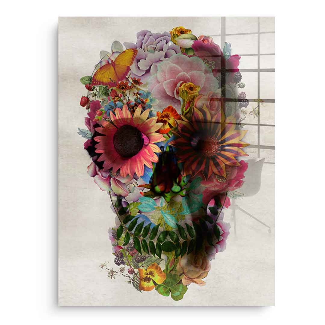 Flower Skull 2 ​​- Acrylic glass