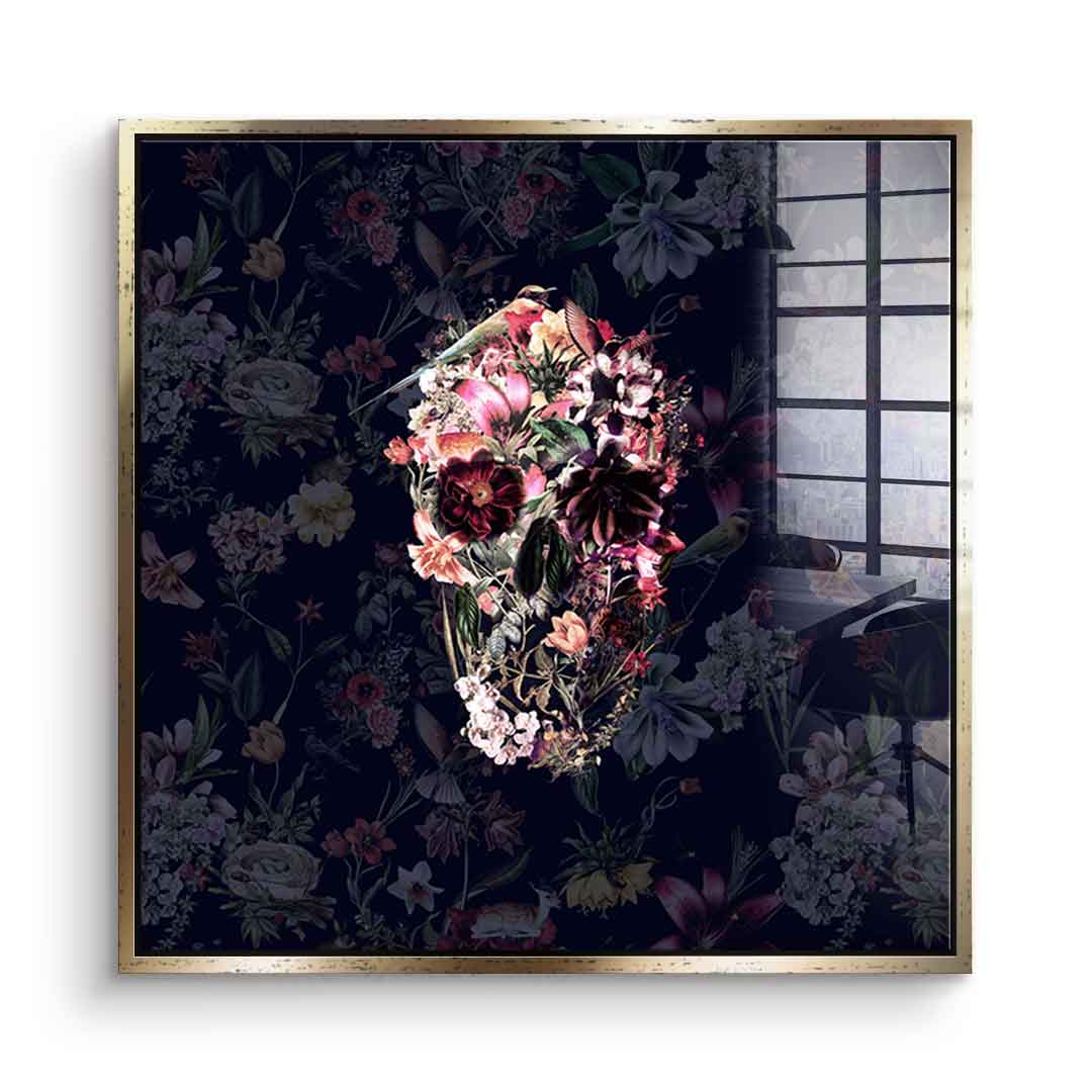 Flowers Skull - Acrylglas
