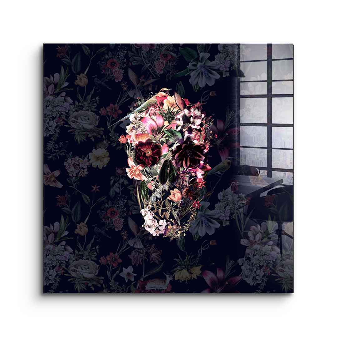 Flowers Skull - Acrylglas