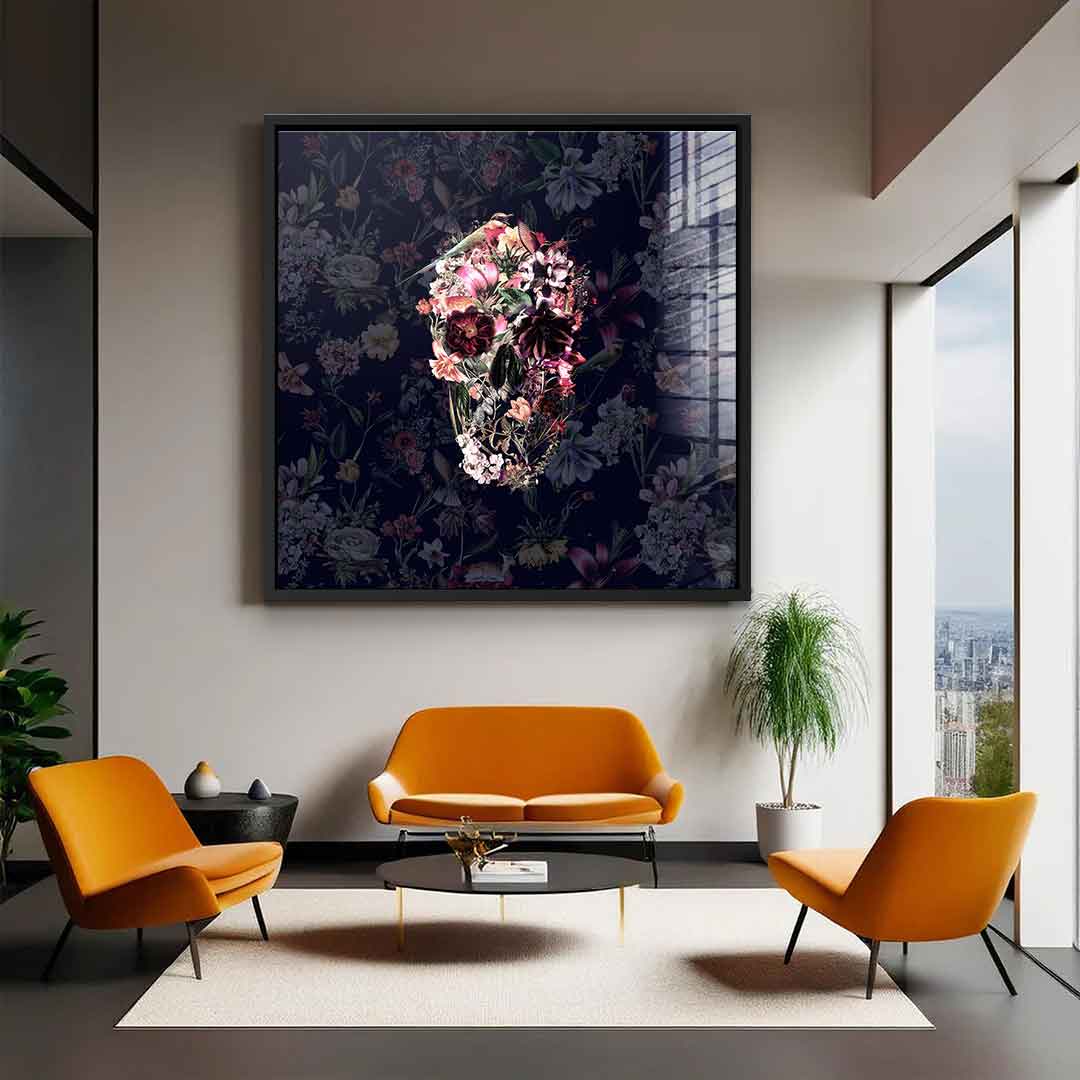 Flowers Skull - Acrylic glass