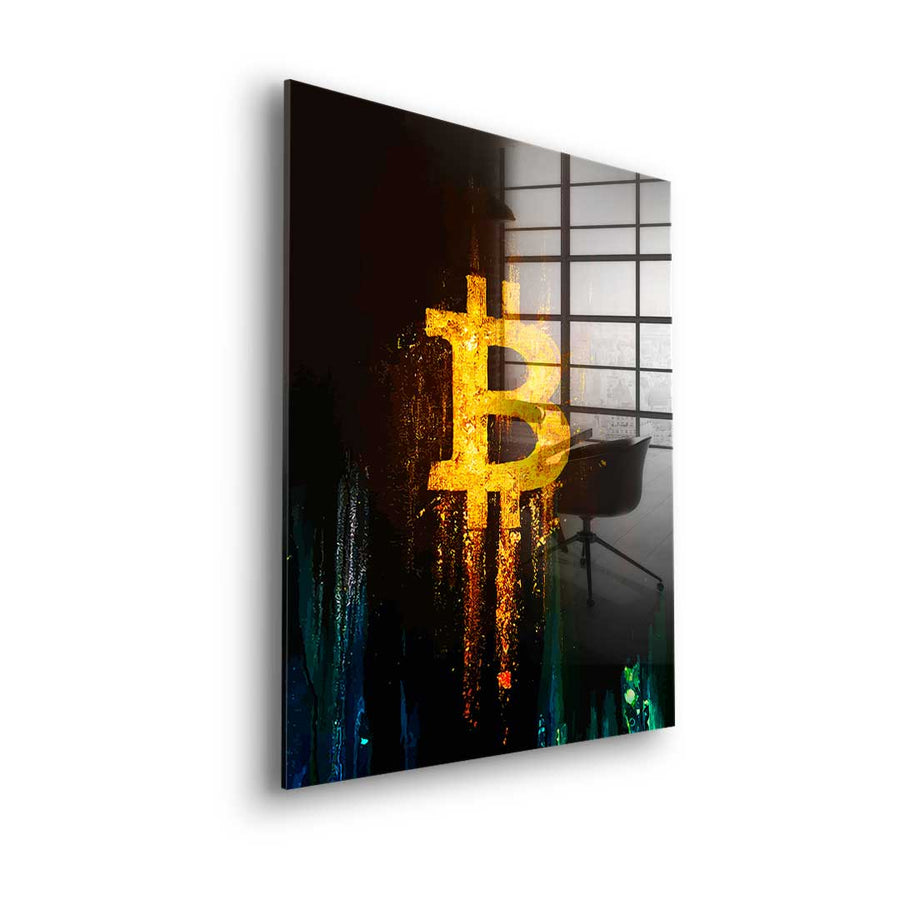 Świecący Bitcoin – szkło akrylowe