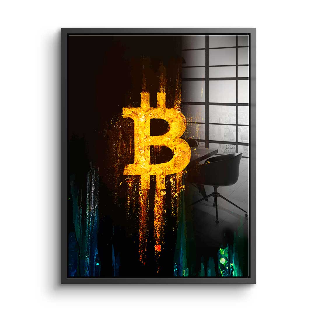 Glowing Bitcoin - Acrylic glass