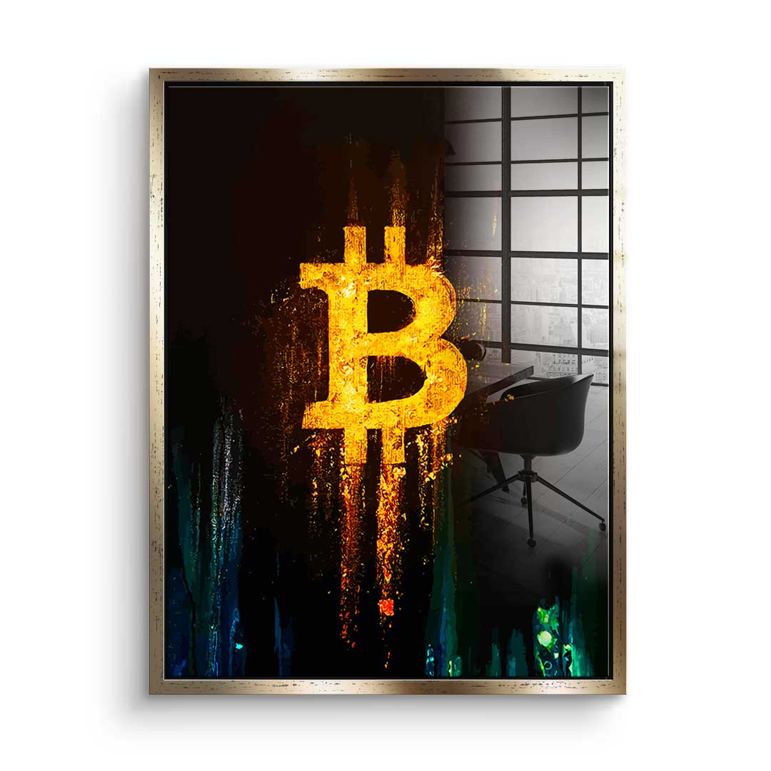 Glowing Bitcoin - Acrylglas