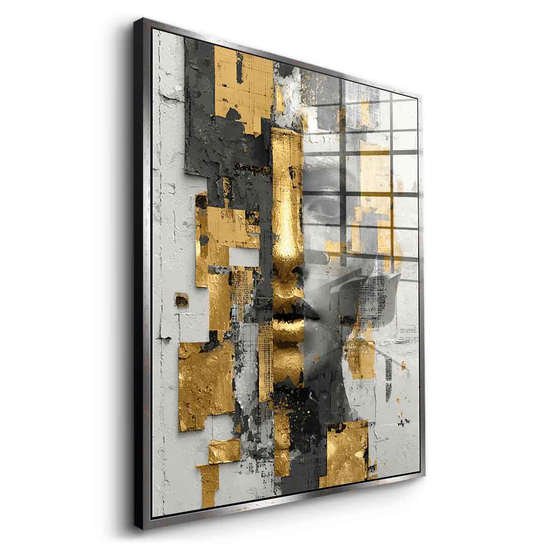 Gold White Half Face - Acrylic Glass