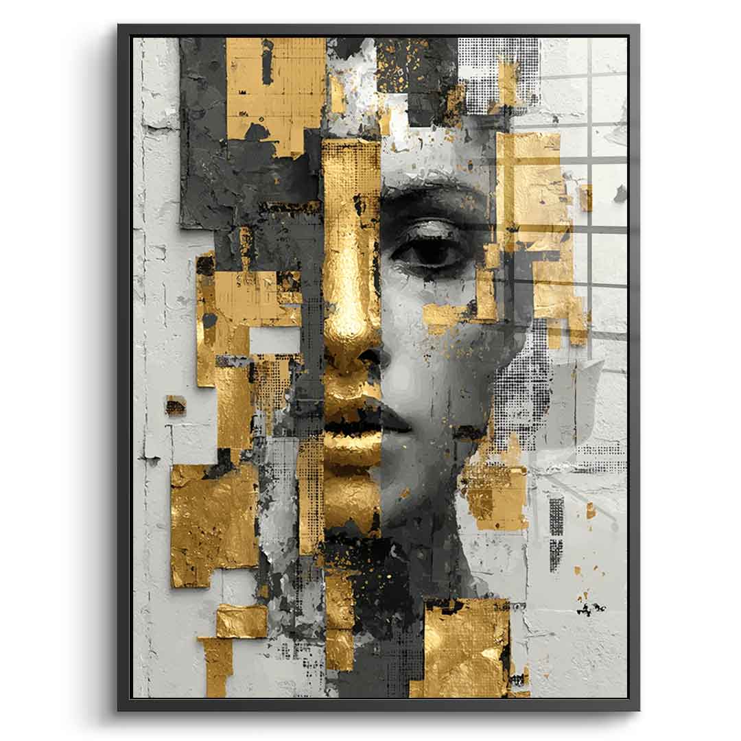 Gold White Half Face - Acrylic Glass