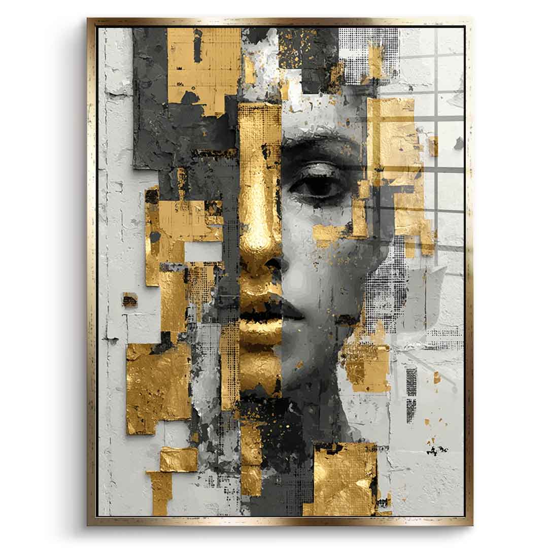 Gold White Half Face - Acrylic Glass