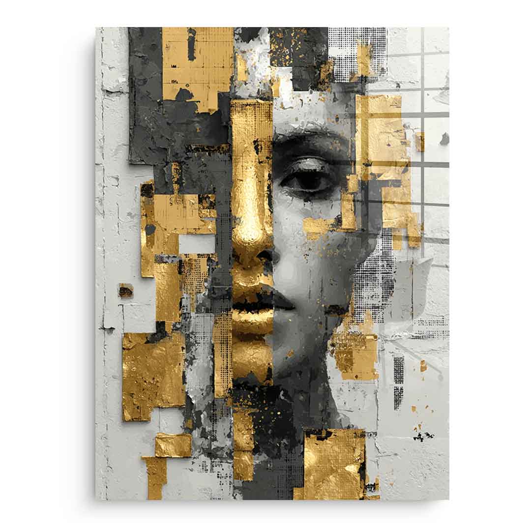 Gold White Half Face - Acrylic Glass