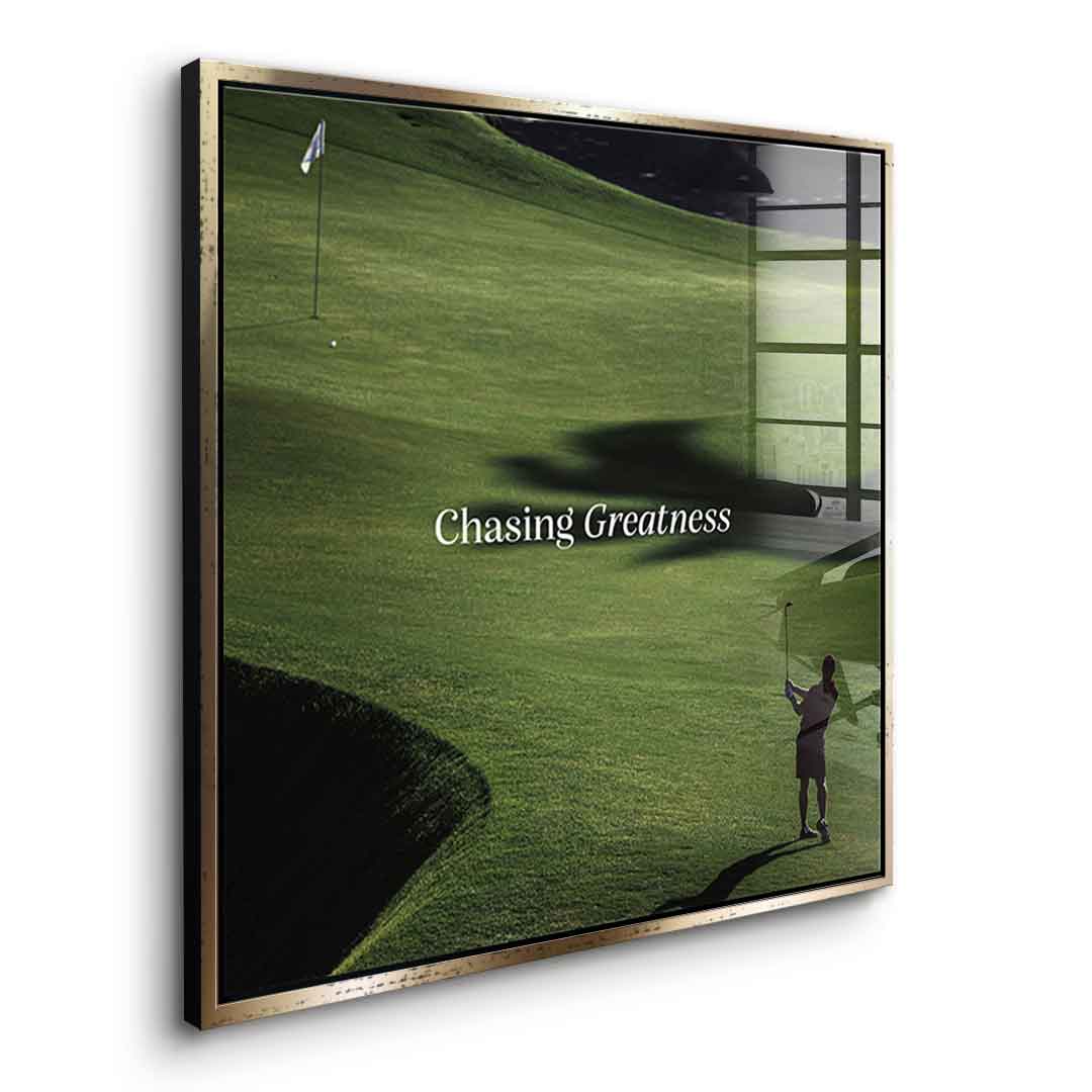 Chasing Greatness #Golf V2 - Square Edition - Acrylic Glass Print