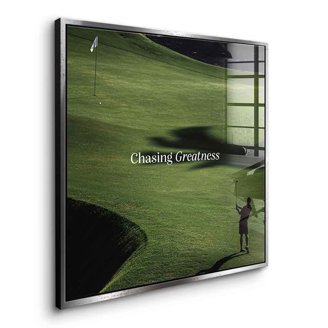 Chasing Greatness #Golf V2 - Square Edition - Acrylic Glass Print