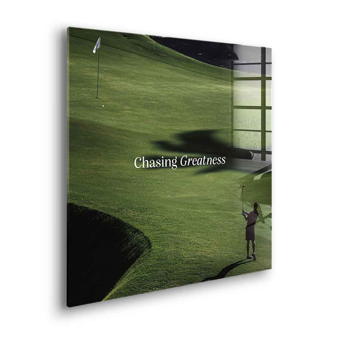 Chasing Greatness #Golf V2 - Square Edition - Acrylic Glass Print