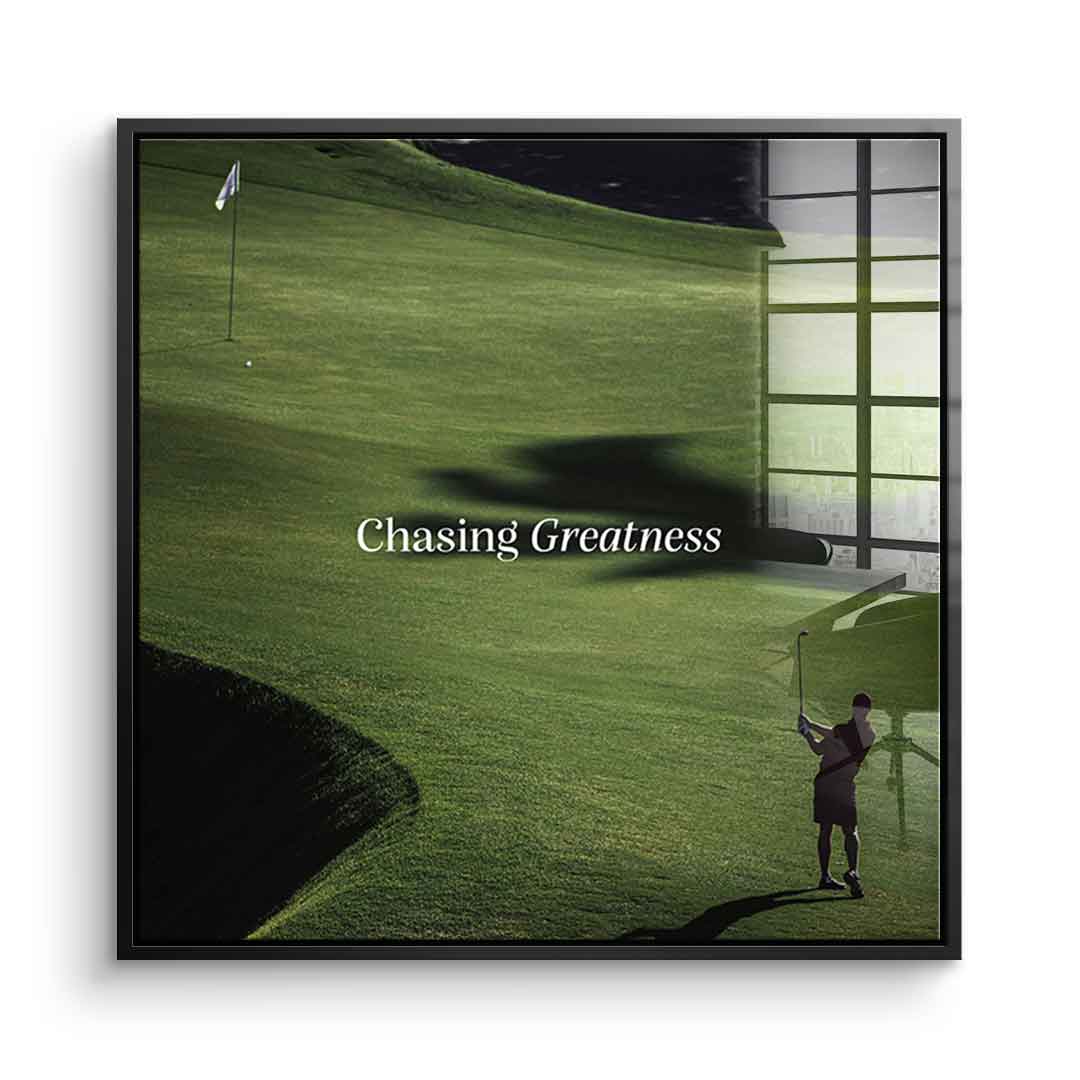 Chasing Greatness #Golf V2 - Square Edition - Acrylic Glass Print