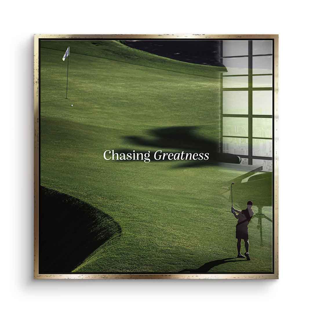 Chasing Greatness #Golf V2 - Square Edition - Acrylic Glass Print