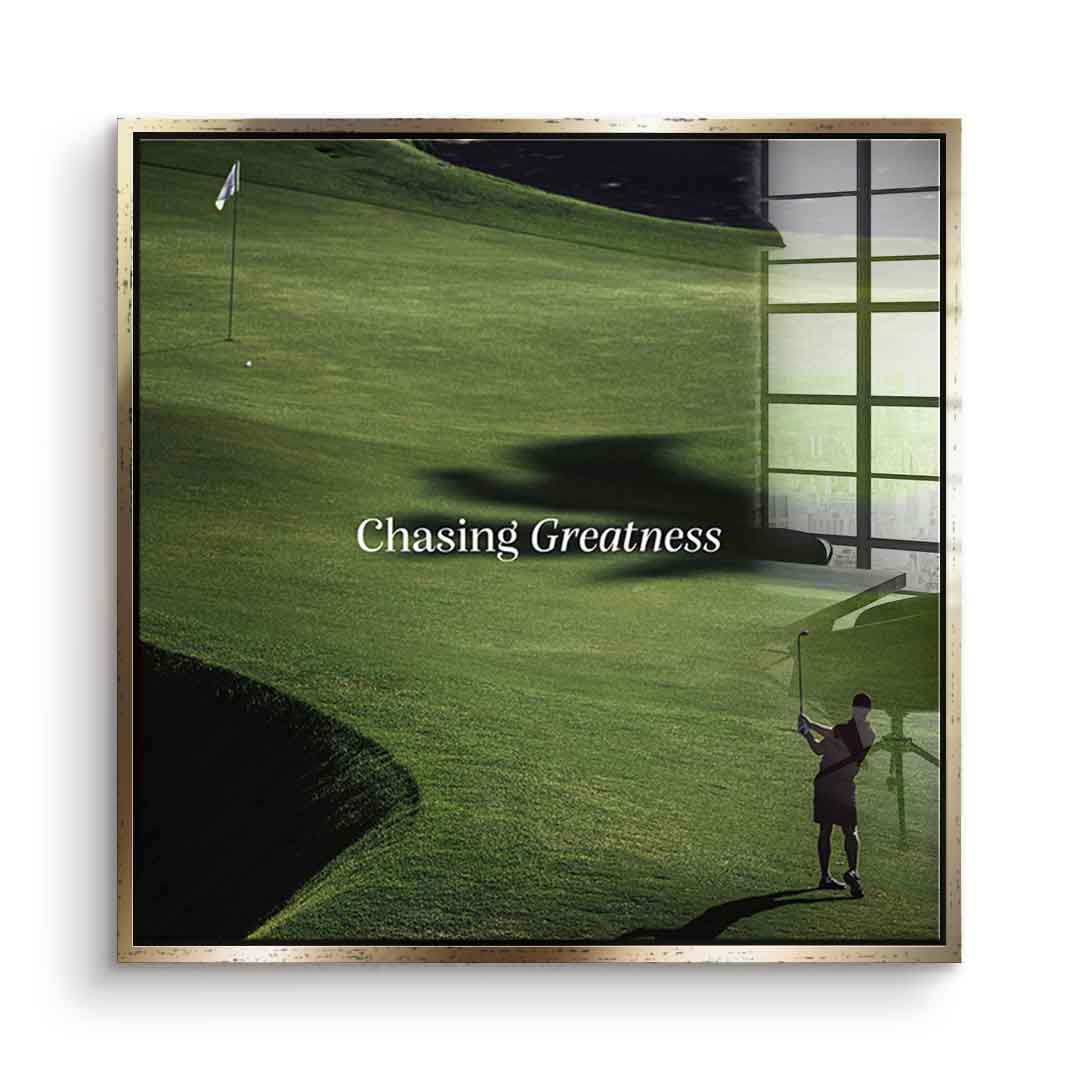 Chasing Greatness #Golf V2 - Square Edition - <tc>Acrylic Glass Art</tc>