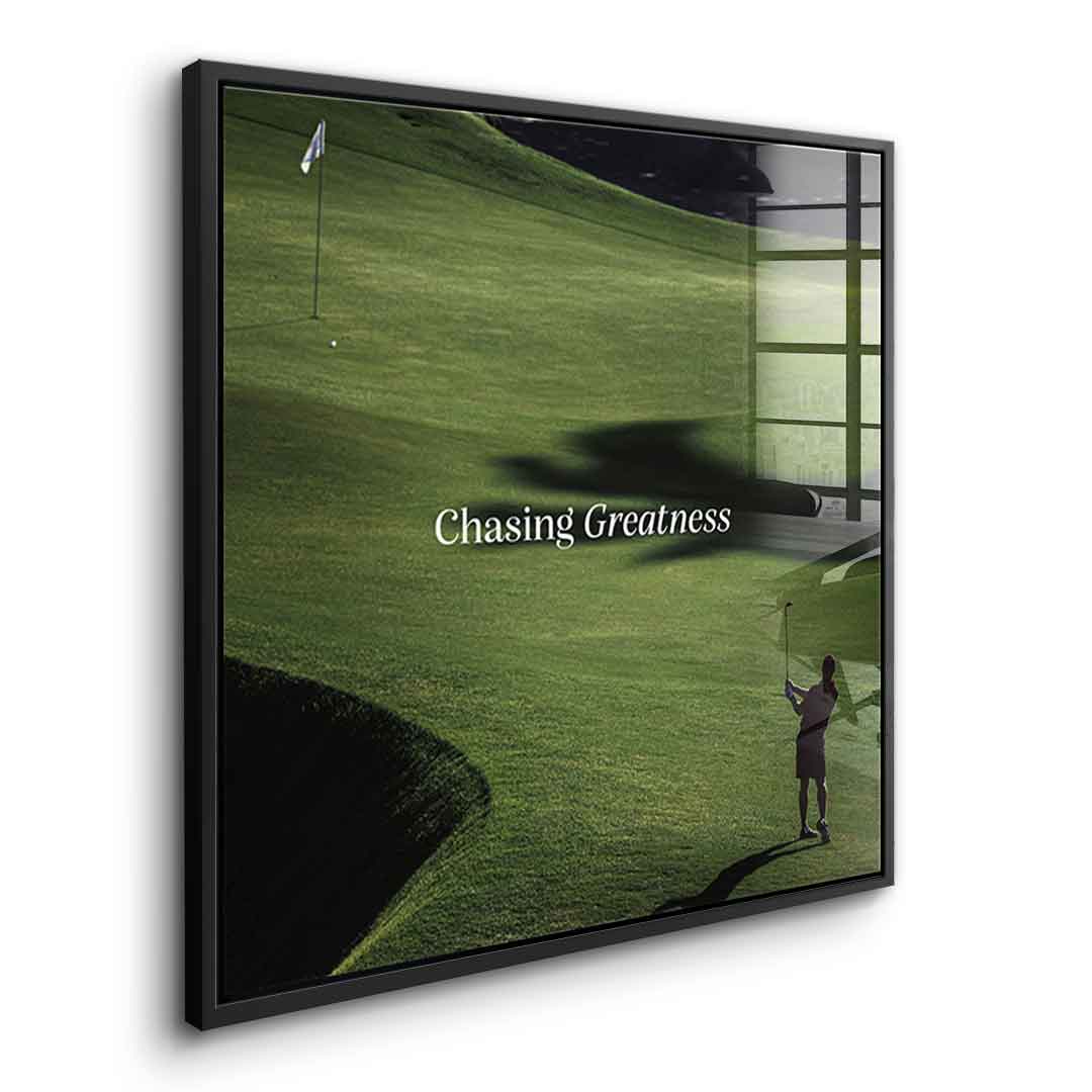 Chasing Greatness #Golf V2 - Square Edition - Acrylic Glass Print