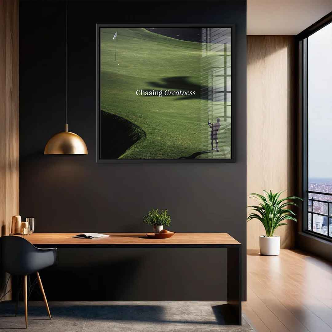 Chasing Greatness #Golf V2 - Square Edition - Acrylic Glass Print