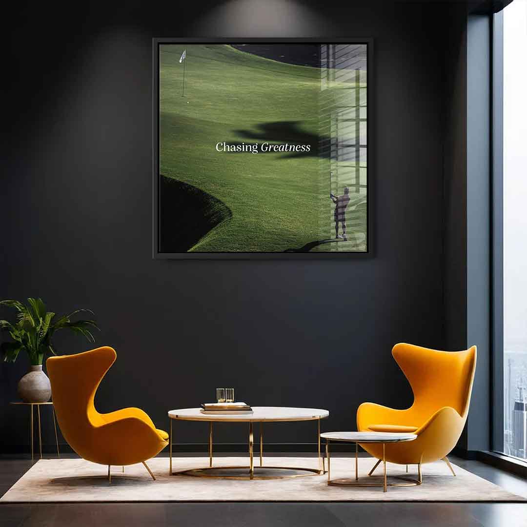 Chasing Greatness #Golf V2 - Square Edition - Acrylic Glass Print